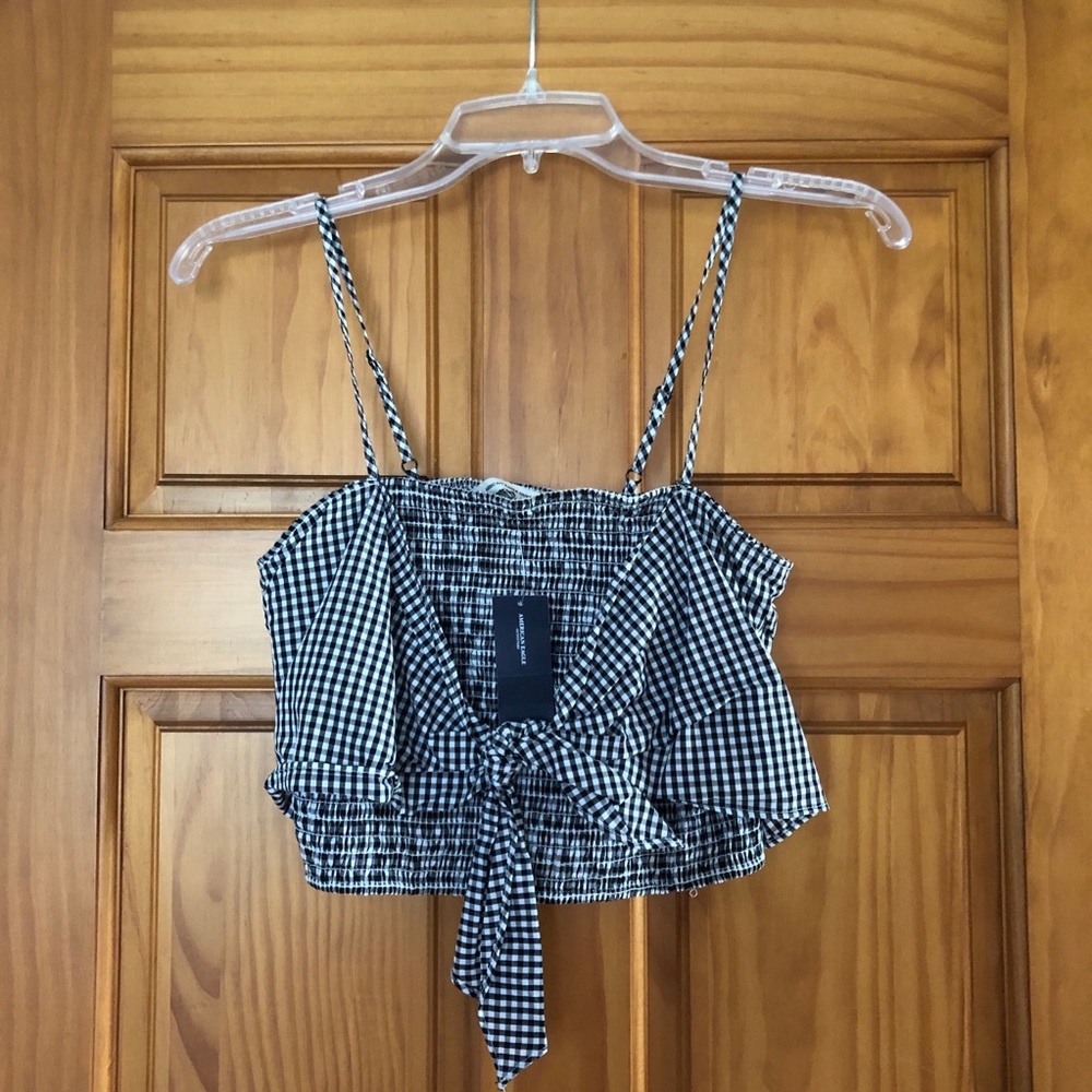 American Eagle Cropped Plaid Top